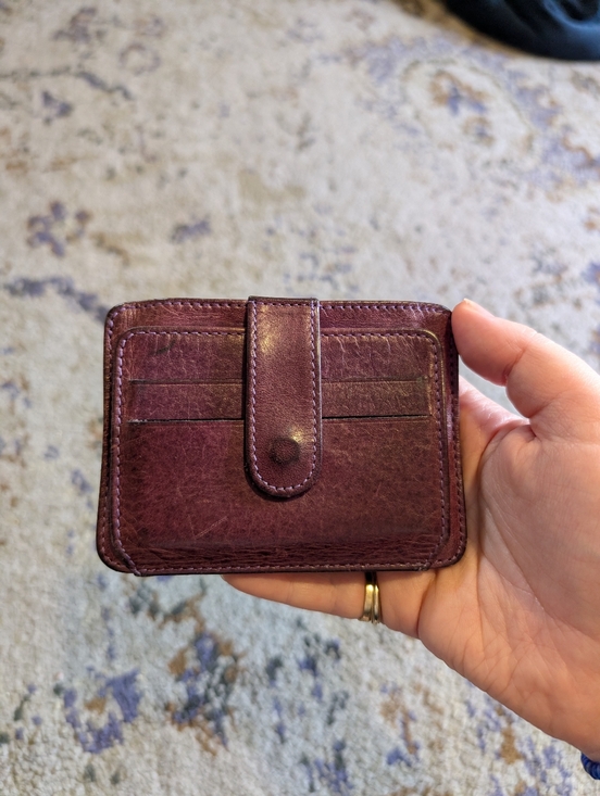 Handbags - Vintage Burgundy Leather Card Holder